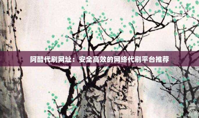 阿酷代刷网址:安全高效的网络代刷平台推荐