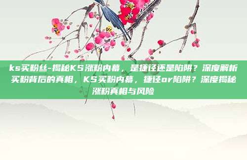 ks买粉丝-揭秘KS涨粉内幕，是捷径还是陷阱？深度解析买粉背后的真相，KS买粉内幕，捷径or陷阱？深度揭秘涨粉真相与风险