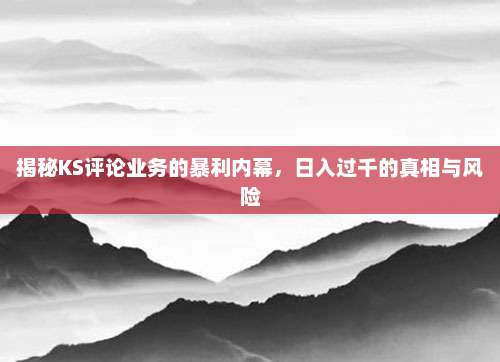 揭秘KS评论业务的暴利内幕，日入过千的真相与风险