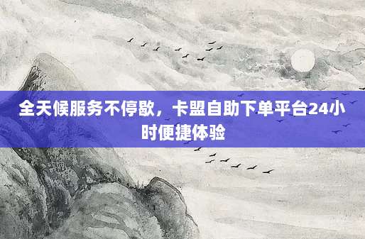 全天候服务不停歇,卡盟自助下单平台24小时便捷体验