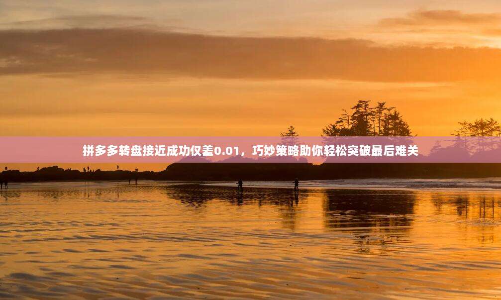 拼多多转盘接近成功仅差0.01，巧妙策略助你轻松突破最后难关