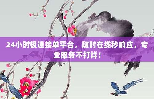 24小时极速接单平台,随时在线秒响应,专业服务不打烊!