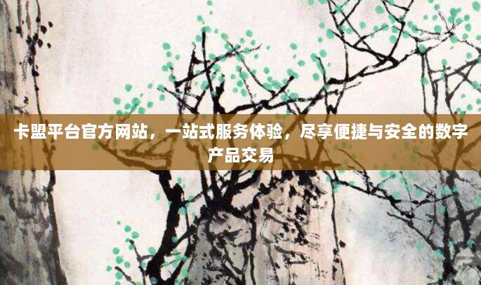 卡盟平台官方网站，一站式服务体验，尽享便捷与安全的数字产品交易