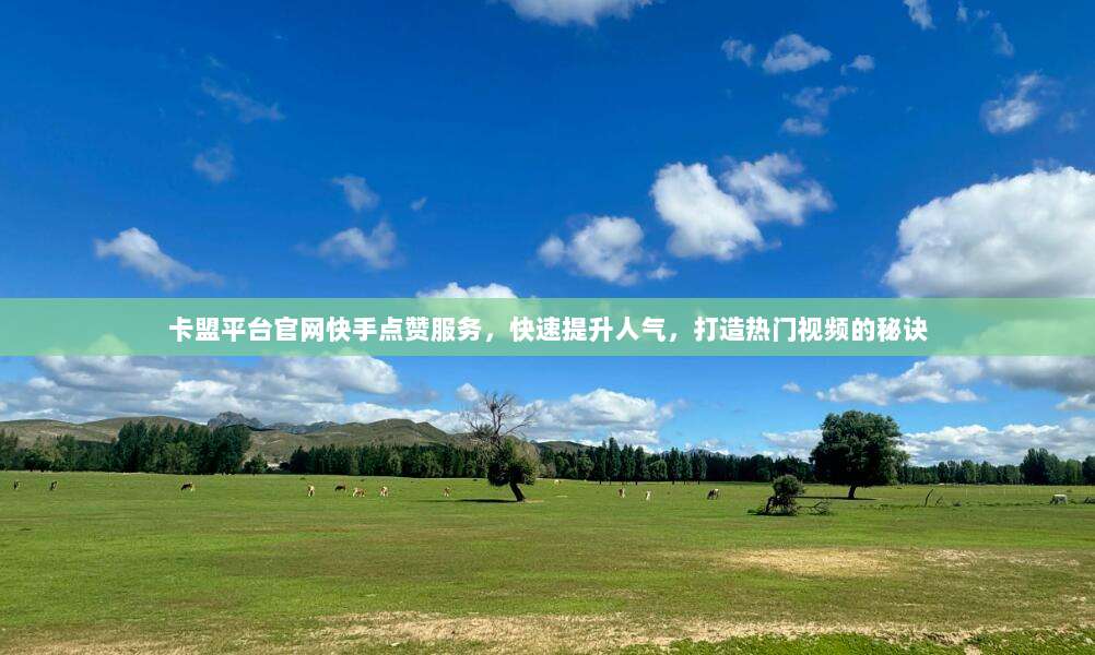 卡盟平台官网快手点赞服务，快速提升人气，打造热门视频的秘诀