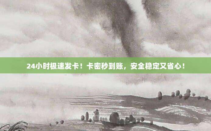24小时极速发卡！卡密秒到账，安全稳定又省心！