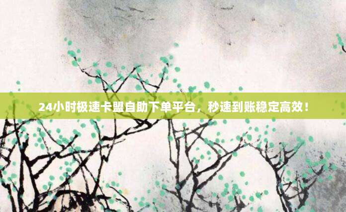 24小时极速卡盟自助下单平台，秒速到账稳定高效！