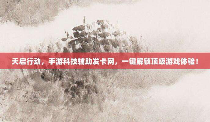 天启行动，手游科技辅助发卡网，一键解锁顶级游戏体验！
