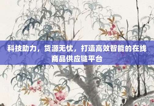 科技助力，货源无忧，打造高效智能的在线商品供应链平台