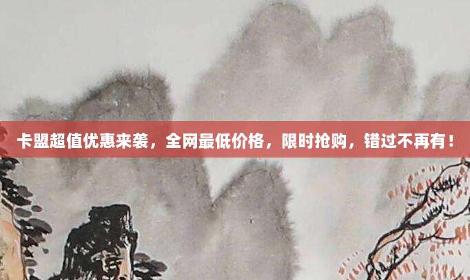 卡盟超值优惠来袭,全网最低价格,限时抢购,错过不再有!