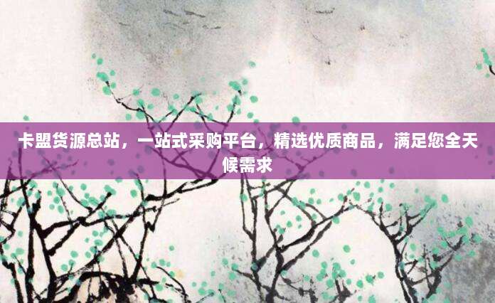 卡盟货源总站,一站式采购平台,精选优质商品,满足您全天候需求