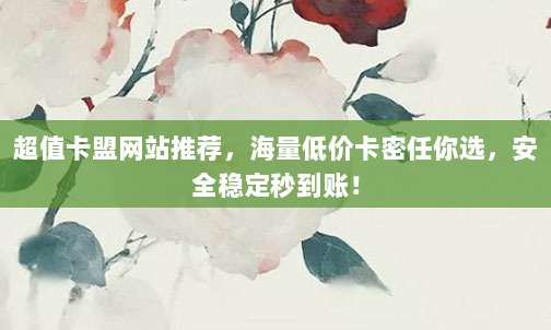 超值卡盟网站推荐，海量低价卡密任你选，安全稳定秒到账！