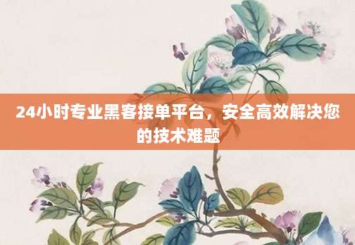 24小时专业黑客接单平台，安全高效解决您的技术难题