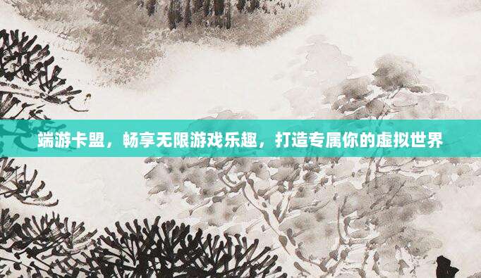 端游卡盟，畅享无限游戏乐趣，打造专属你的虚拟世界