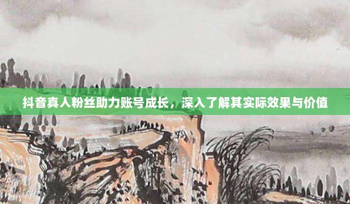 抖音真人粉丝助力账号成长,深入了解其实际效果与价值
