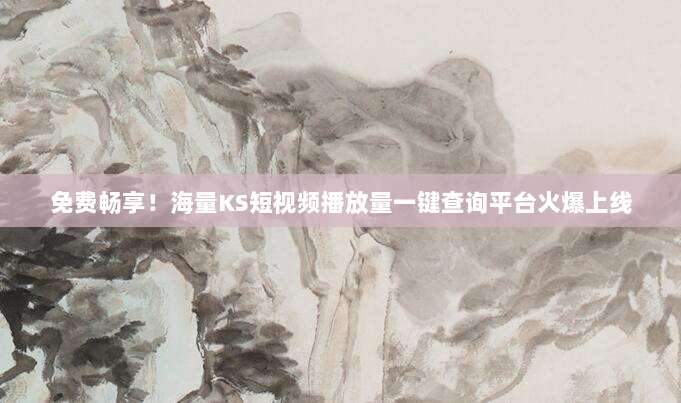 免费畅享！海量KS短视频播放量一键查询平台火爆上线