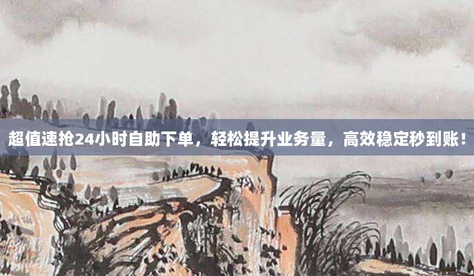 超值速抢24小时自助下单，轻松提升业务量，高效稳定秒到账！
