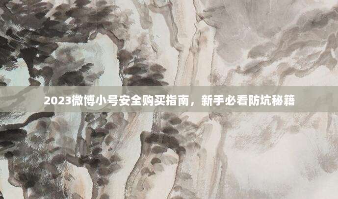 2023微博小号安全购买指南,新手必看防坑秘籍