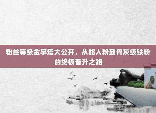 粉丝等级金字塔大公开，从路人粉到骨灰级铁粉的终极晋升之路