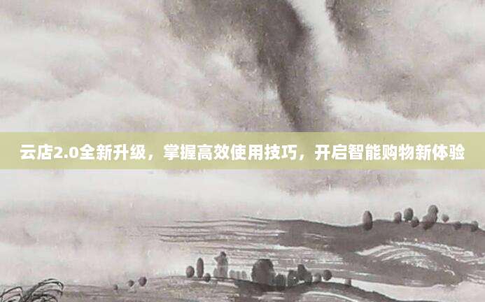 云店2.0全新升级，掌握高效使用技巧，开启智能购物新体验