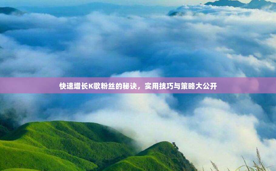 快速增长K歌粉丝的秘诀,实用技巧与策略大公开