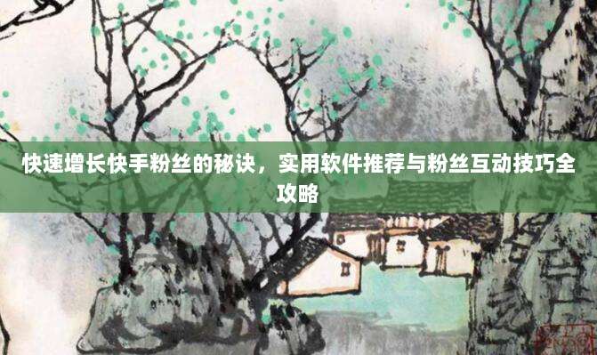 快速增长快手粉丝的秘诀，实用软件推荐与粉丝互动技巧全攻略