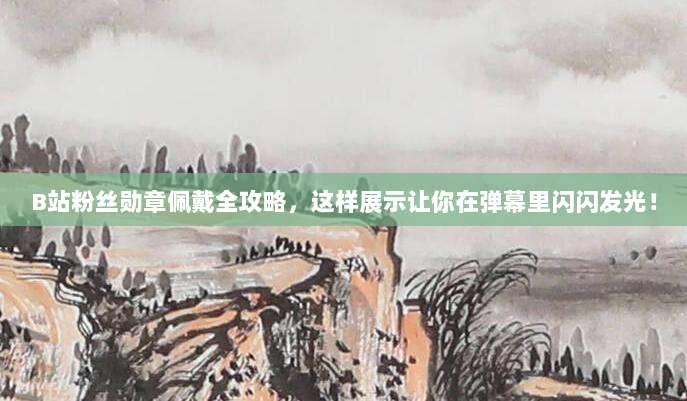 B站粉丝勋章佩戴全攻略,这样展示让你在弹幕里闪闪发光!
