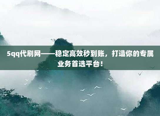 5qq代刷网——稳定高效秒到账，打造你的专属业务首选平台！