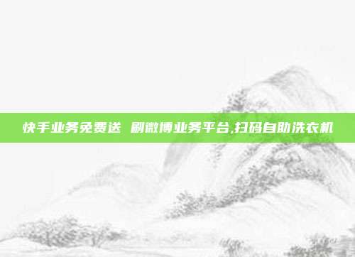 快手业务免费送 刷微博业务平台,扫码自助洗衣机